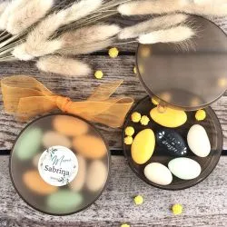 Boite ronde givré chocolat