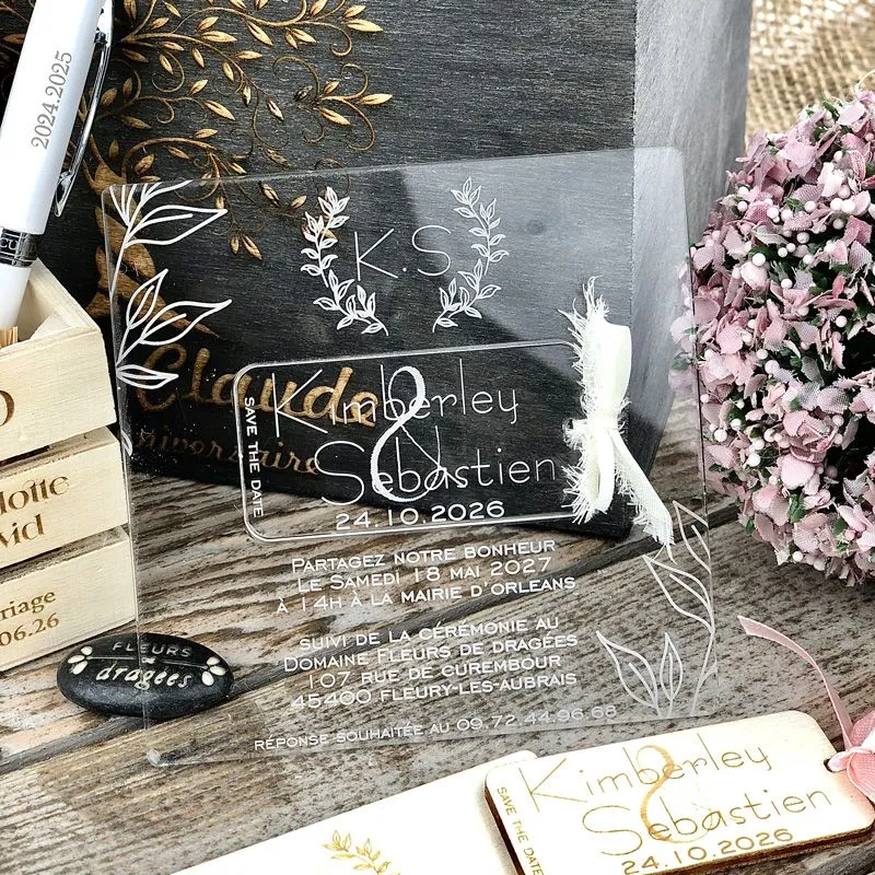 Carreline — Faire-part acrylique & Save-the-Date