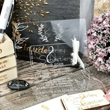 Carreline — Faire-part acrylique & Save-the-Date
