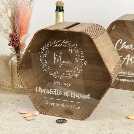 Urne bois et plexi Personnalisée - Rustique chic