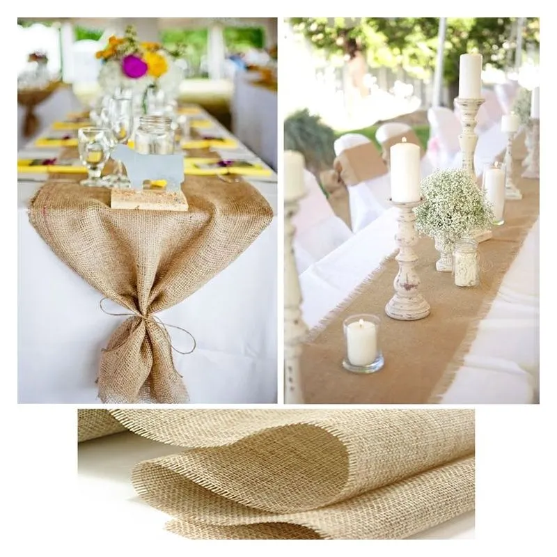 Chemin de table toile de jute Pas cher - Arrivage