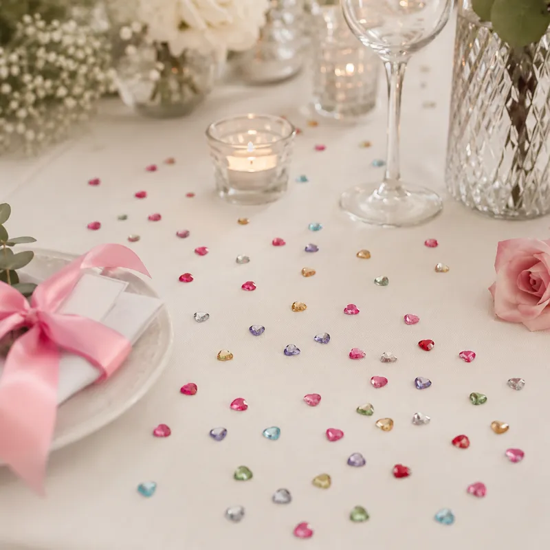 Confettis coeurs strass x50