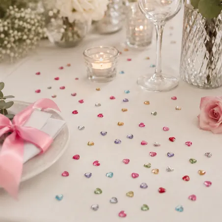 Confettis coeurs strass x50