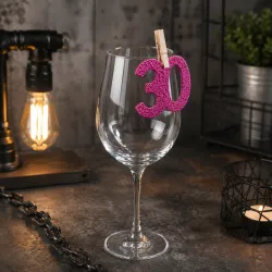 confetti 30 fuschia scintillant anniversaire