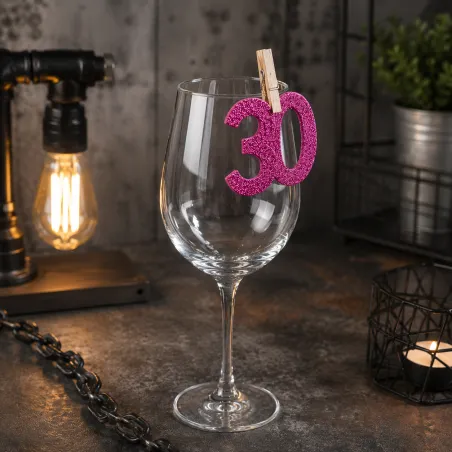 confetti 30 fuschia scintillant anniversaire