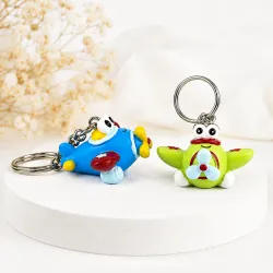 lot de 2 avions porte clés assortis