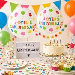 lot de 2 lampions joyeux anniversaire