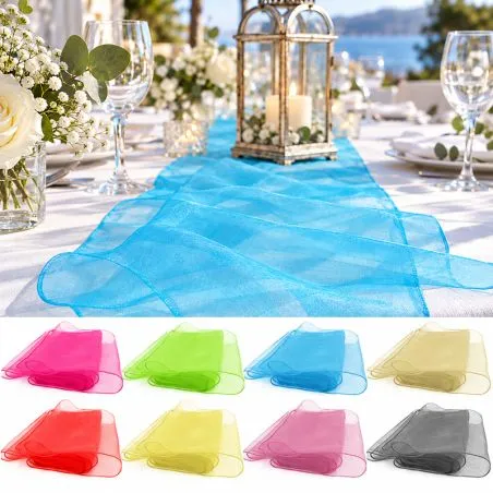 Chemin de table organza 20 cm x 3 mètres