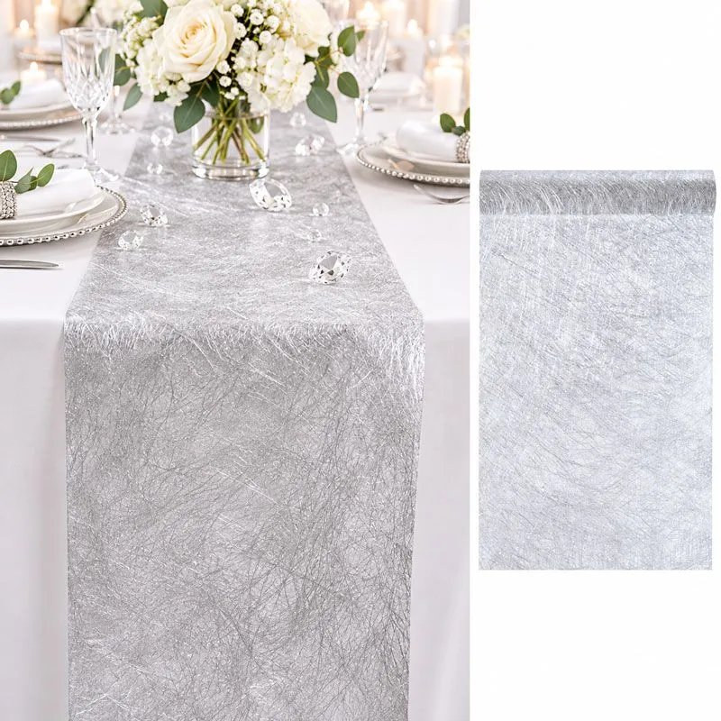 Chemin de table gris argenté