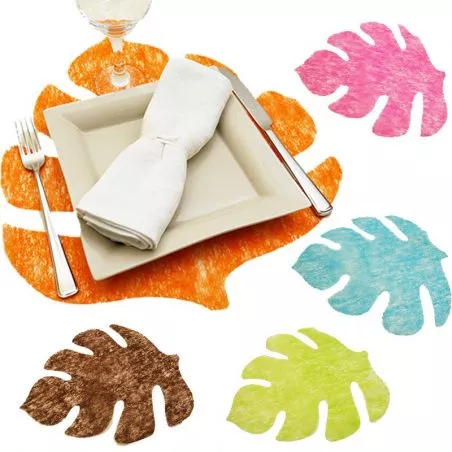 Set de table feuilles intissées x4