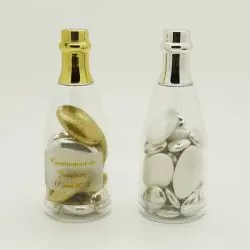 Dragées communion - Mini bouteille champagne dragees Or ou Argent