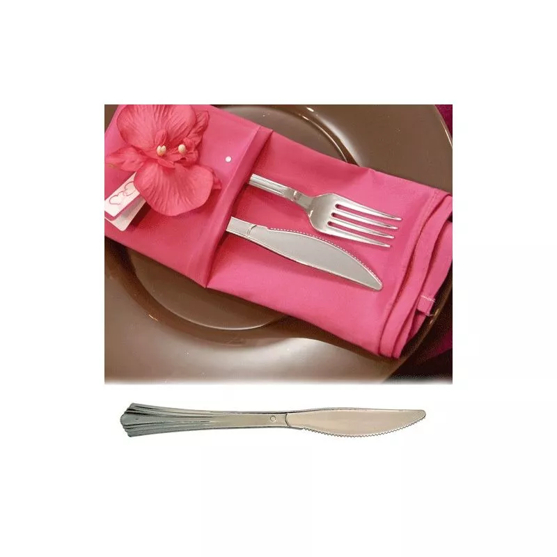 Couvert jetable - Couteau plastique imitation inox X50 