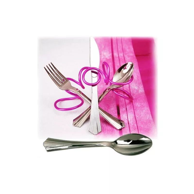 Couvert jetable - Cuillère plastique imitation inox X50 