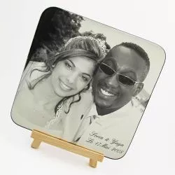 Cadre photo - Miroir gravé Mariage "Photo"