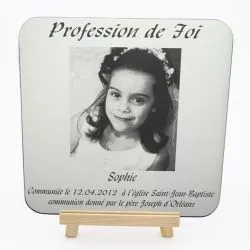 Cadre photo - Miroir gravé Communion "Texte + Photos"