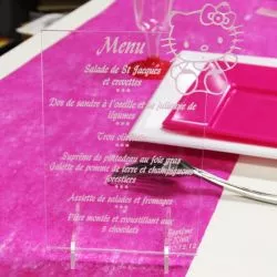Menu gravé baptême chaton