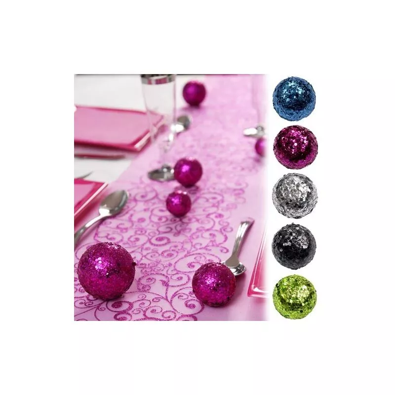 Boule pailletté déco de table X10