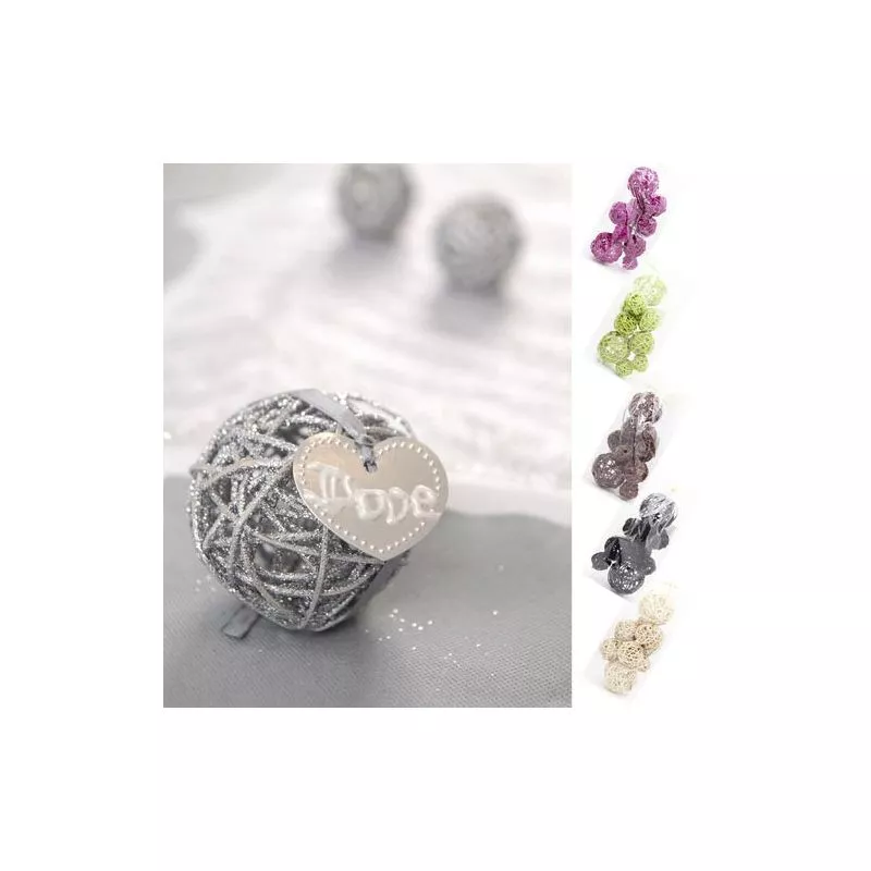 Boule rotin déco de table assortiment X10