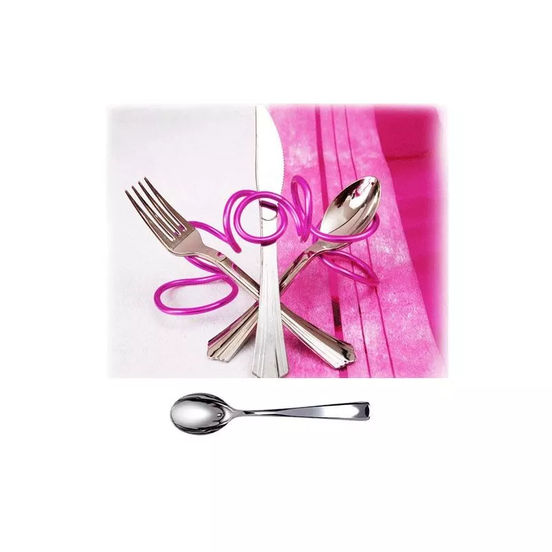 Couvert jetable - Petite cuillère plastique imitation inox X50