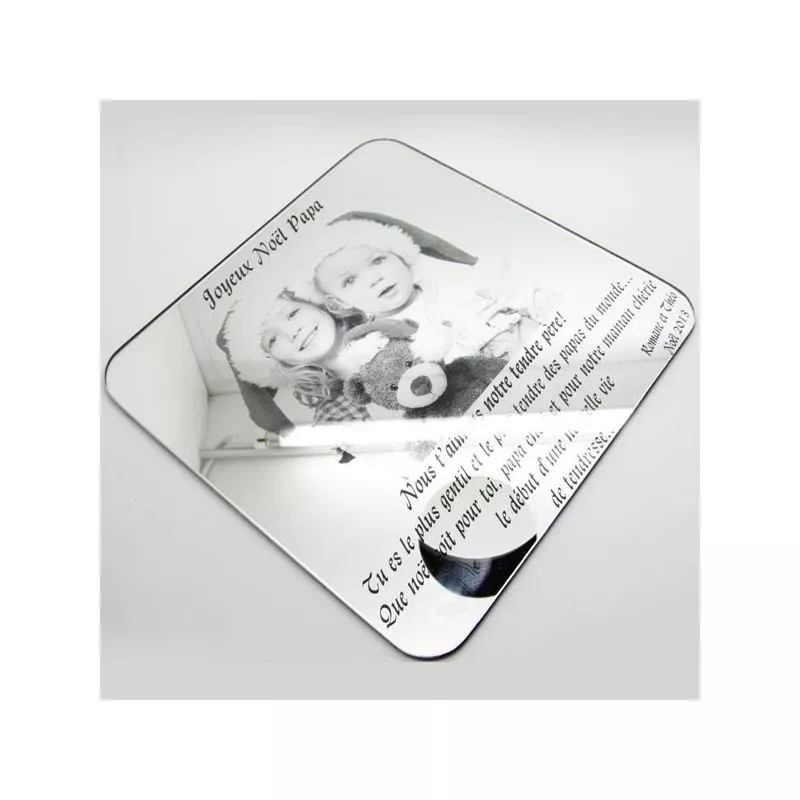 Miroir gravé Photos + Texte - Noël