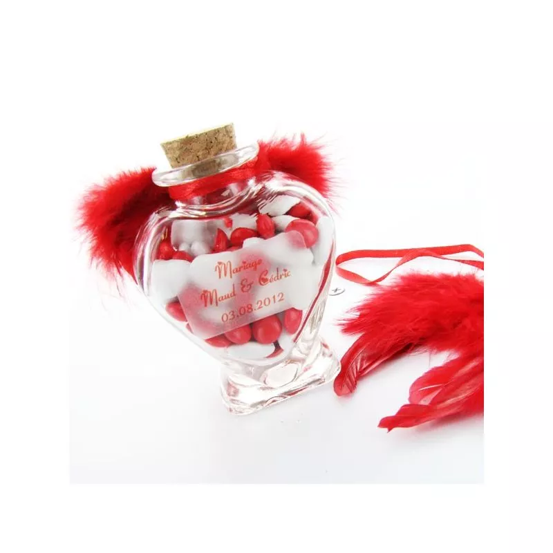 Pot dragées Coeur en verre