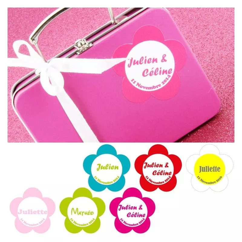 Etiquettes dragées autocollante sticker - Marguerite X27