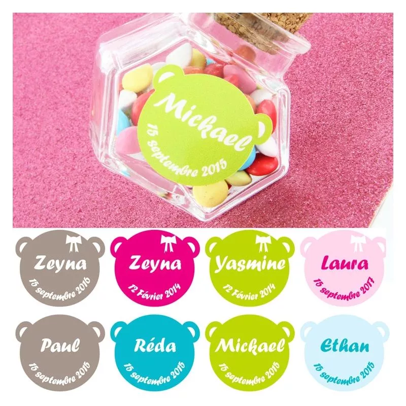 Etiquettes dragées autocollante sticker - Ourson