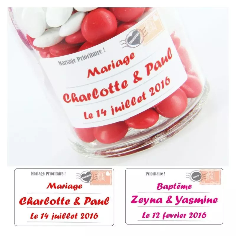 Etiquettes dragées autocollante sticker - Enveloppe