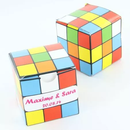 Boîte dragée cube couleur X10