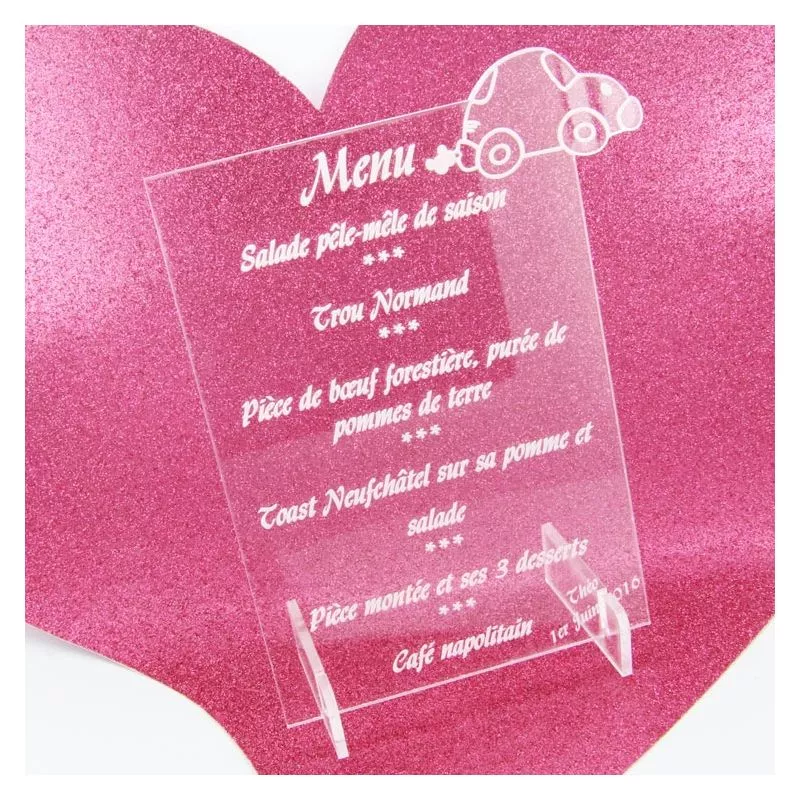 Menu gravé Voiture