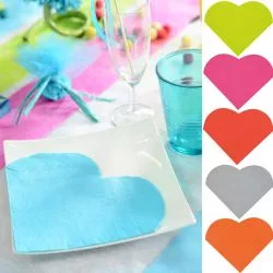 Serviette papier forme Coeur x20