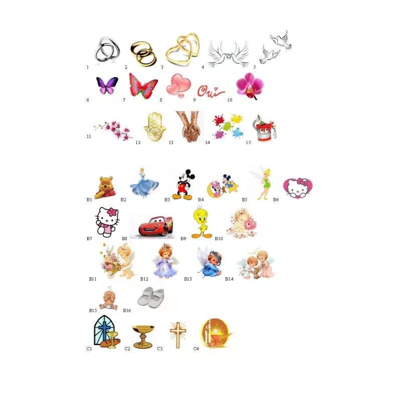 Etiquettes à dragées rectangulaire X18 ED04