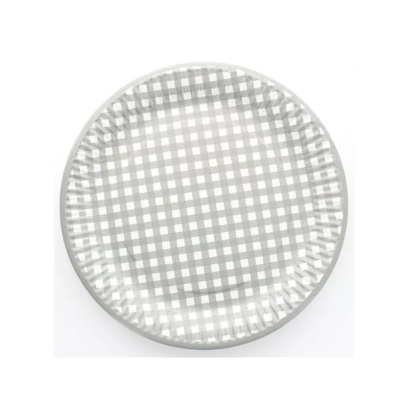 Assiette vichy les 10 pieces - Gris