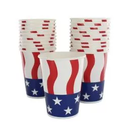Gobelet design USA rouge, le lot de 10 gobelets jetables