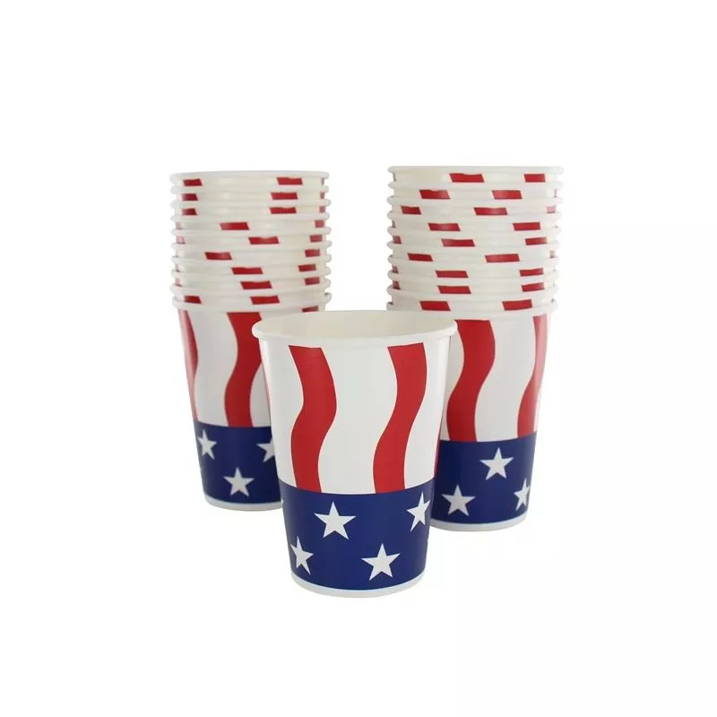 Gobelet design USA rouge, le lot de 10 gobelets jetables
