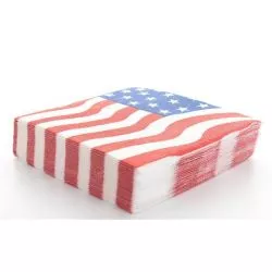 Serviette design USA, le lot de 10 serviettes jetables
