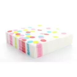 Serviette jetable motif gros pois multicolore, le lot de 20 serviettes