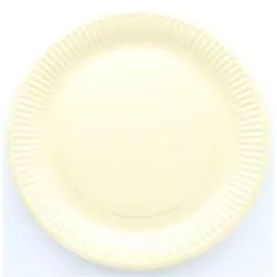 Assiette jetable Ø23cm Ronde (lot 10) - Ecru