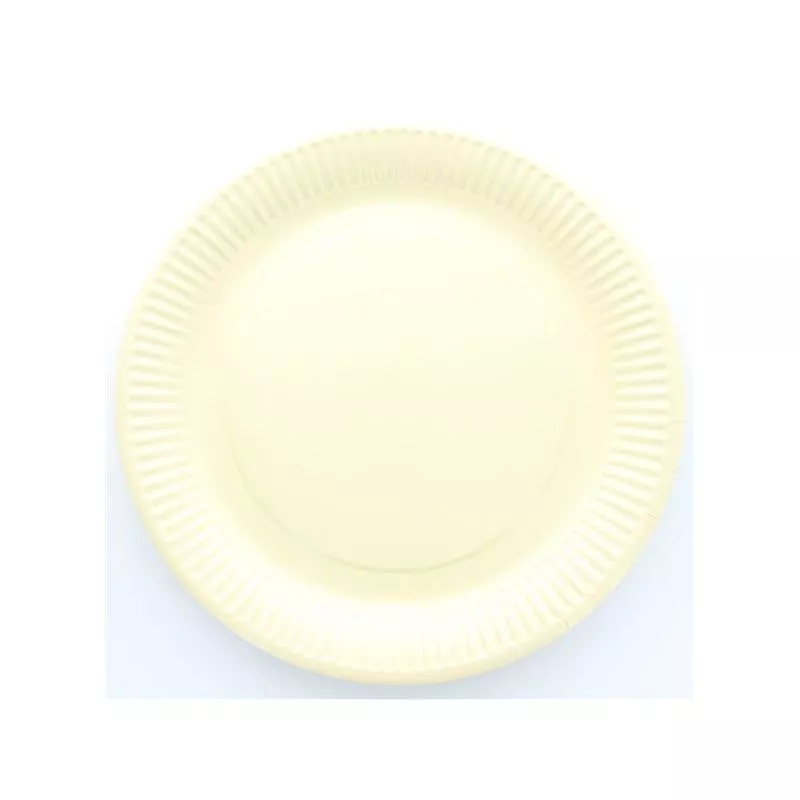 Assiette jetable Ø23cm Ronde (lot 10) - Ecru