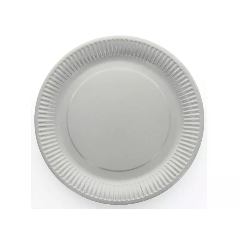 Assiette jetable Ø23cm Ronde (lot 10) - Gris