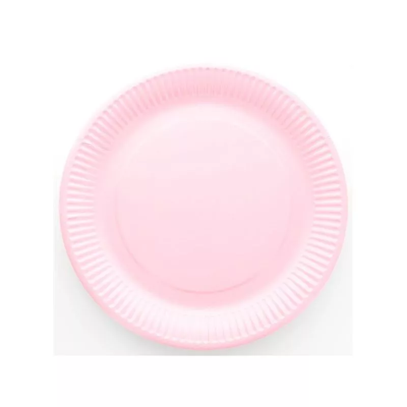 Assiette jetable Ø23cm Ronde (lot 10) - Rose