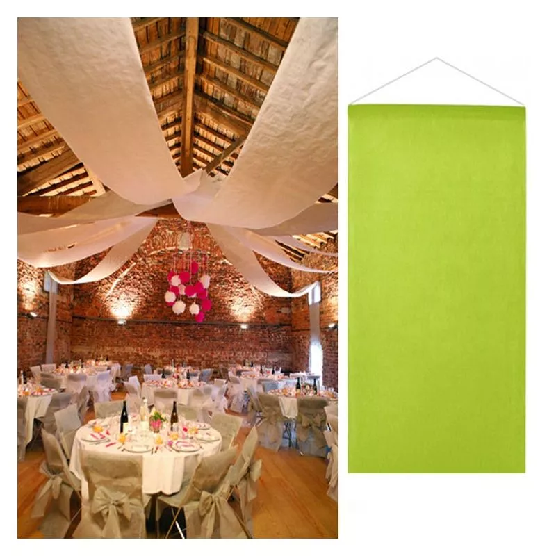 Tenture salle mariage pas cher 12mètre - Vert anis