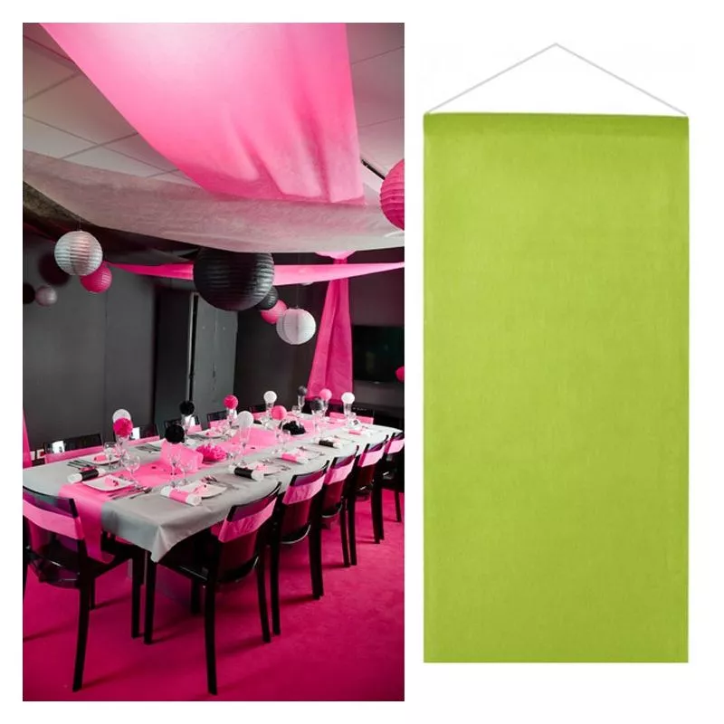 Tenture salle mariage pas cher 12mètre - Vert anis