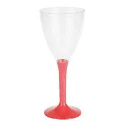Verre vin jetable plastique 18cl (10psc) - Rouge