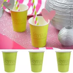 Gobelet jetable Anniversaire (les 10) - Vert