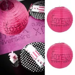 Lanterne Anniversaire ( x2) - Fuchia