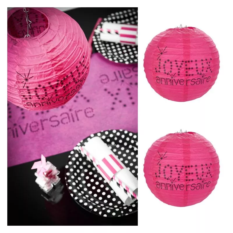 Lanterne Anniversaire ( x2) - Fuchia