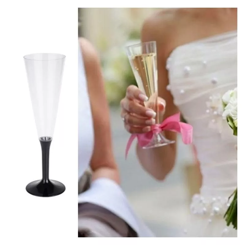 Flûte champagne plastique 13cl (10psc) - Noir