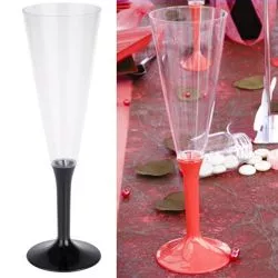 Flûte champagne plastique 13cl (10psc) - Noir