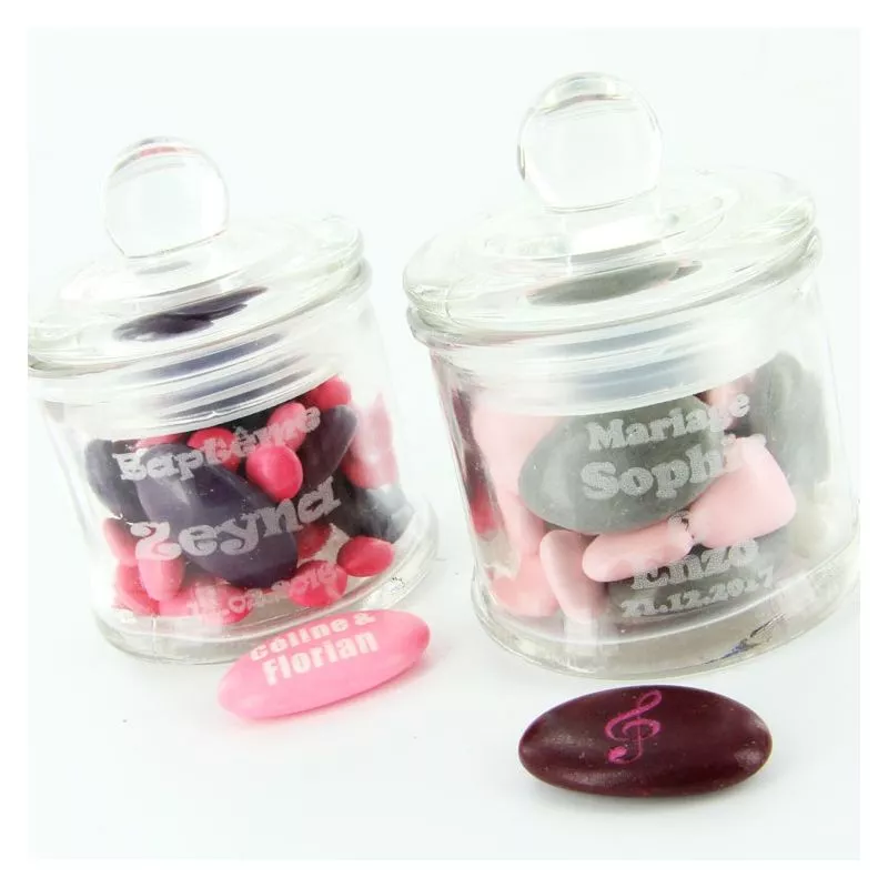 Pot confiserie dragées personnalisé (8cm)